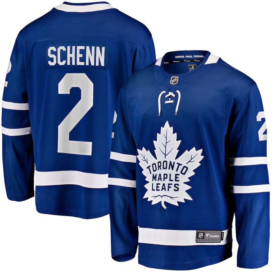 Men Toronto Maple Leafs #2 Luke Schenn Fanatics Branded Blue Home Breakaway NHL Jersey
